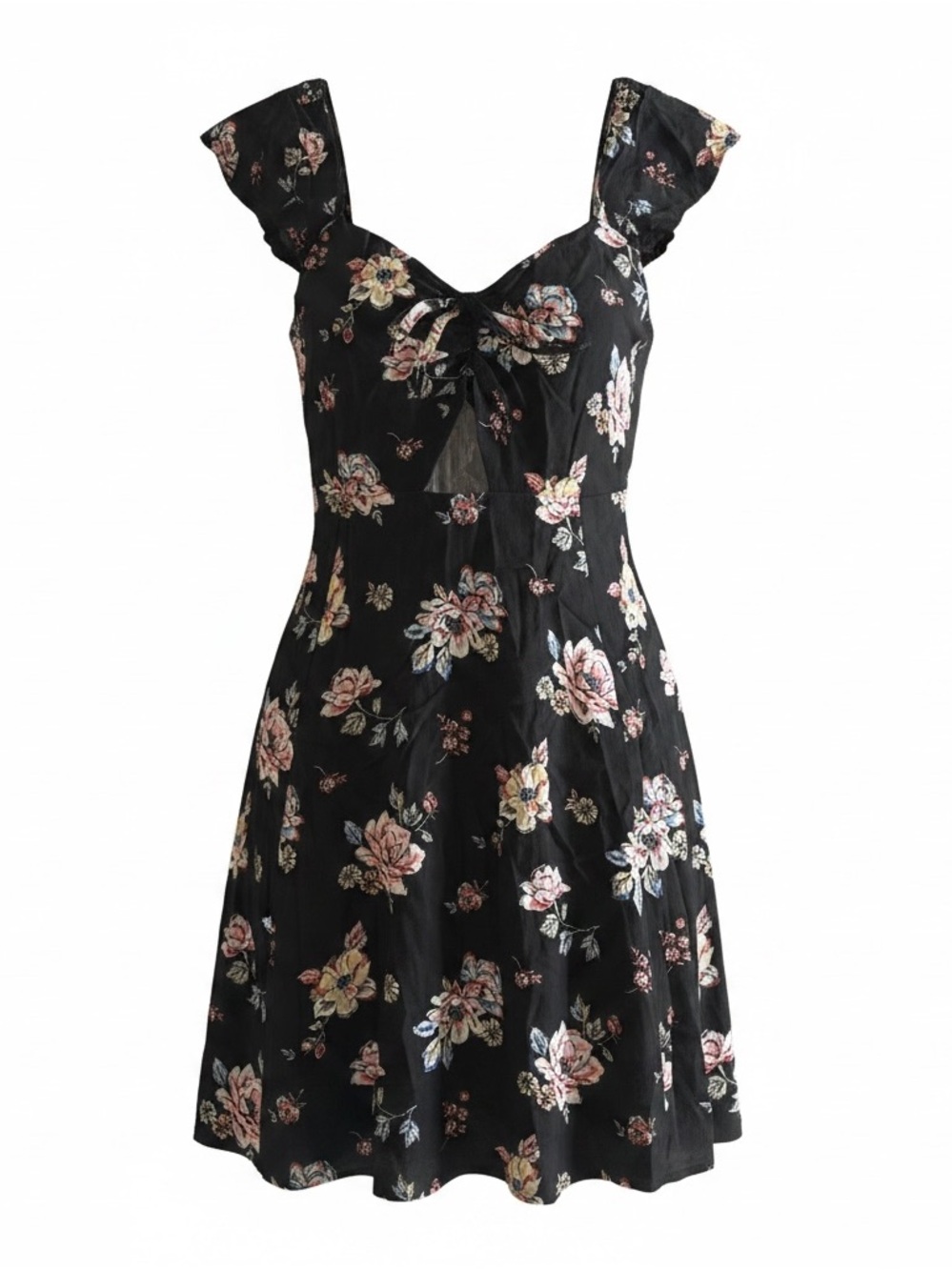 Black Floral Mini Dress